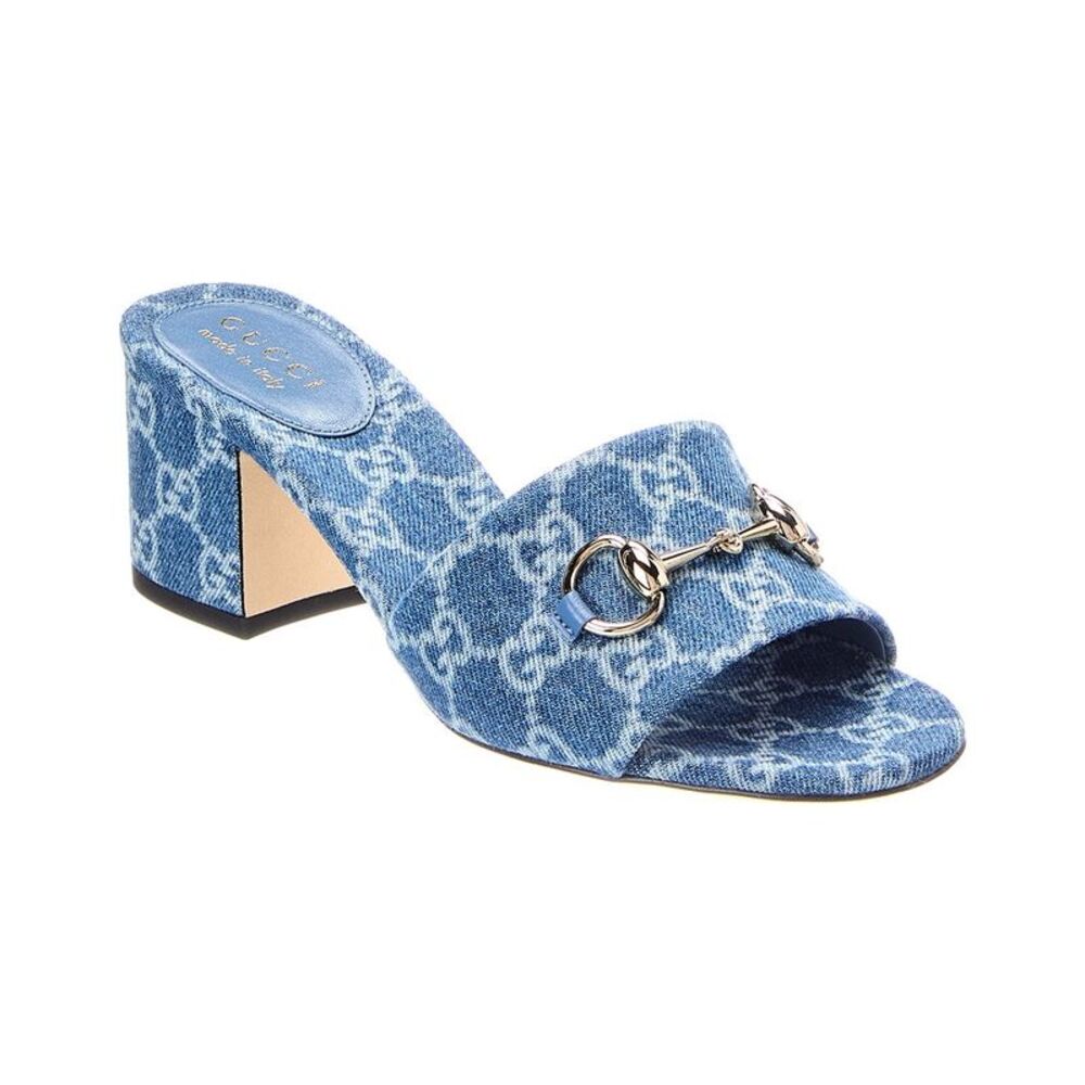 Gucci Horsebit Gg Denim Sandal